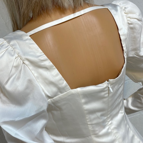 NWT(S)(XL) satin mini double square long sleeves Bernstein ivory or lime green - Picture 9 of 15